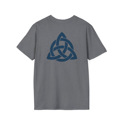 Blue Triquetra with Circle - Softstyle T-Shirt