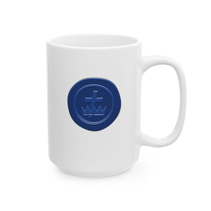 Blue Wax Seal York Rite Knights Templar White Ceramic Mug, (11oz, 15oz)