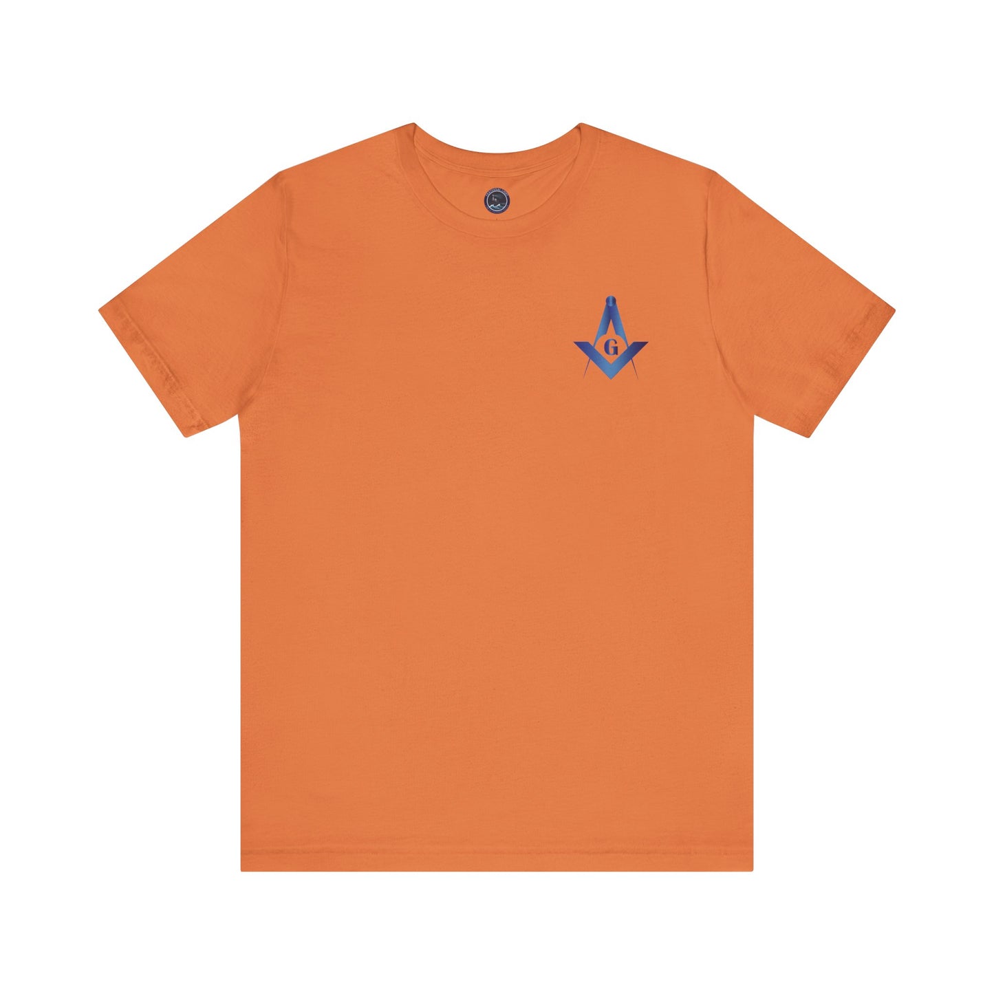 Sapphire Channel Islands Lodge 214 Entered Apprentice short sleeve T-shirt by Printify showing front view with lodge logo.