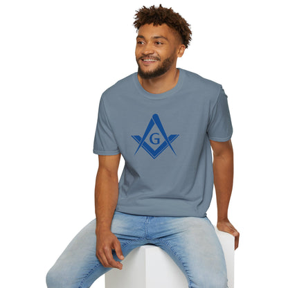Square and Compass Softstyle T-Shirt - Classic (Royal Blue, Front Print)