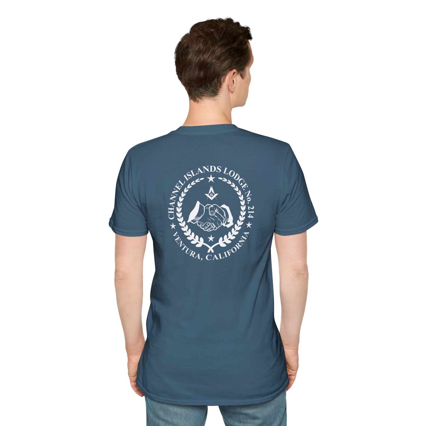 Past Master Jewel Softstyle T-Shirt - Gold (Channel Islands Lodge)