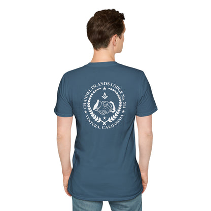 Past Master Jewel Softstyle T-Shirt - Gold (Channel Islands Lodge)