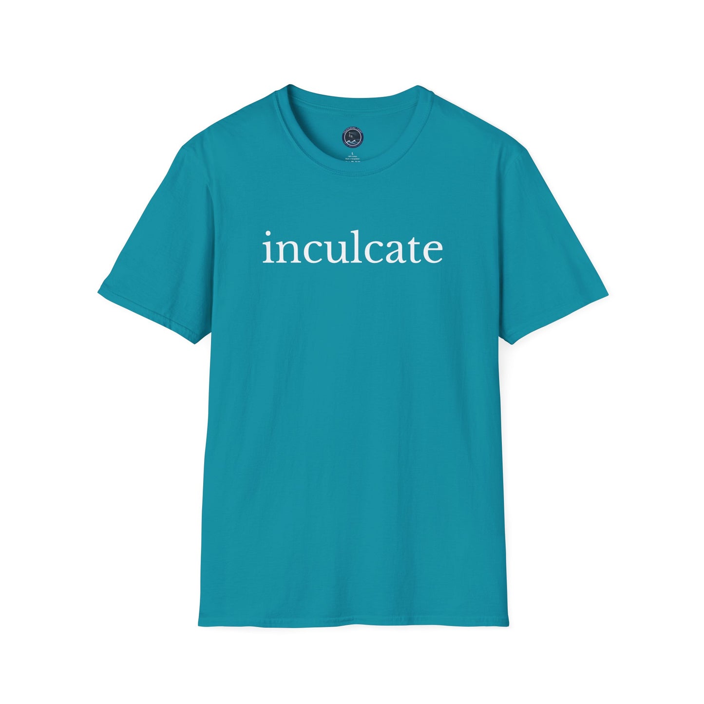 "inculcate" Softstyle T-Shirt (White Letters, Lowercase)