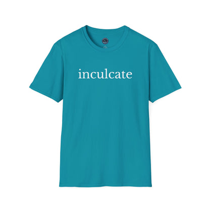 "inculcate" Softstyle T-Shirt (White Letters, Lowercase)