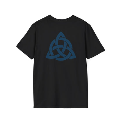 Blue Triquetra with Circle - Softstyle T-Shirt