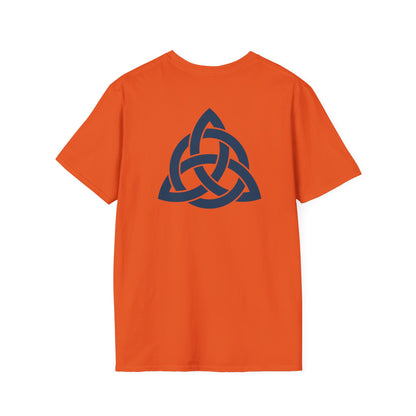 Blue Triquetra with Circle - Softstyle T-Shirt