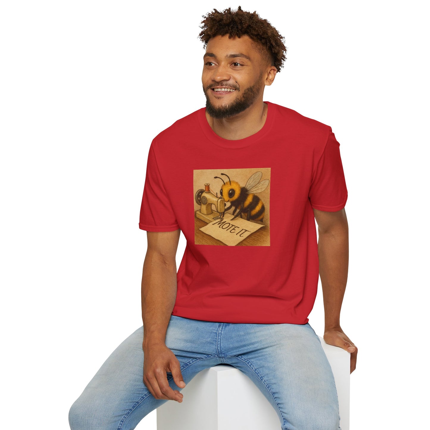 "Sew Mote It Bee" Softstyle T-Shirt - Vintage Illustration