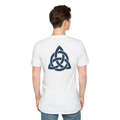 Blue Triquetra with Circle - Softstyle T-Shirt