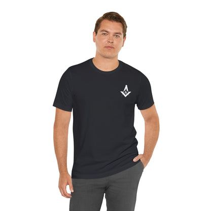 Fellowcraft T-Shirt from Channel Islands Lodge 214 in dark colors, featuring lodge emblem and lodge name on a comfortable cotton shirt.