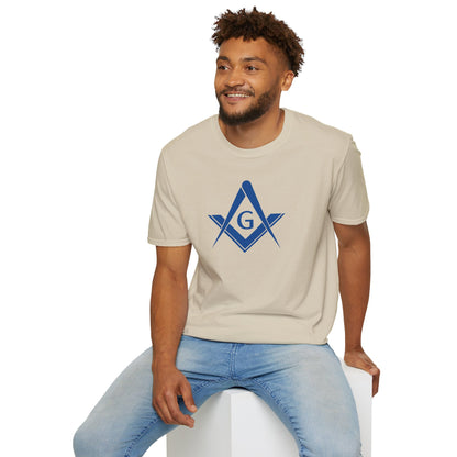 Square and Compass Softstyle T-Shirt - Classic (Royal Blue, Front Print)