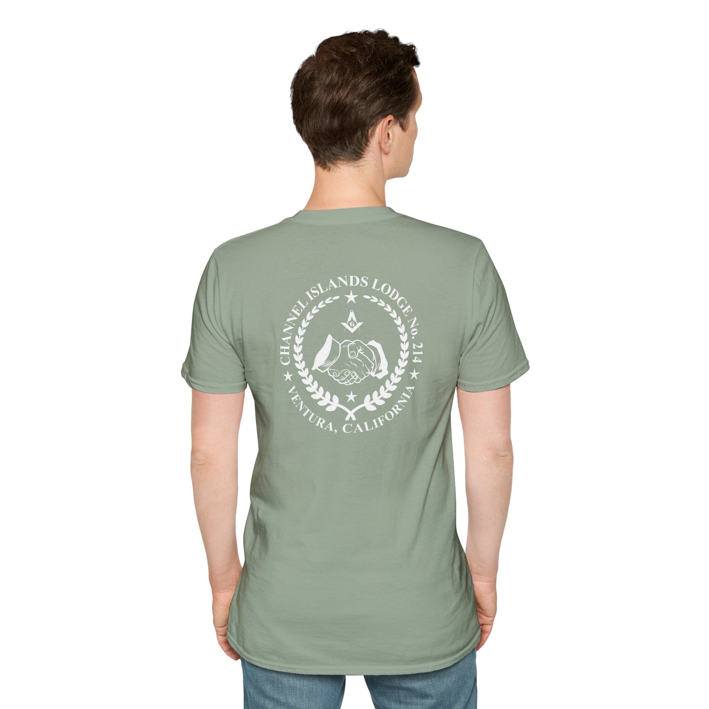 Past Master Jewel Softstyle T-Shirt - Gold (Channel Islands Lodge)