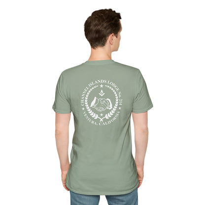 Past Master Jewel Softstyle T-Shirt - Gold (Channel Islands Lodge)