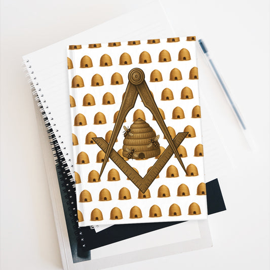 Beehive Square and Compass Patterned Journal - Ruled Line