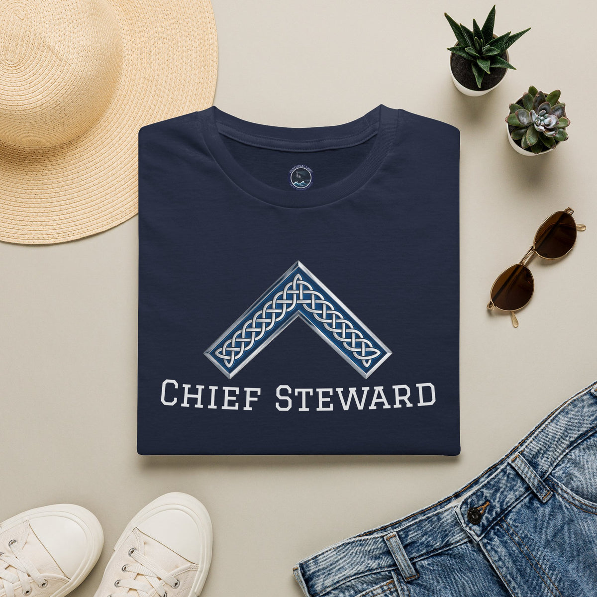 Worshipful Master "Chief Steward" Softstyle T-Shirt - Celtic Square (Front Print)