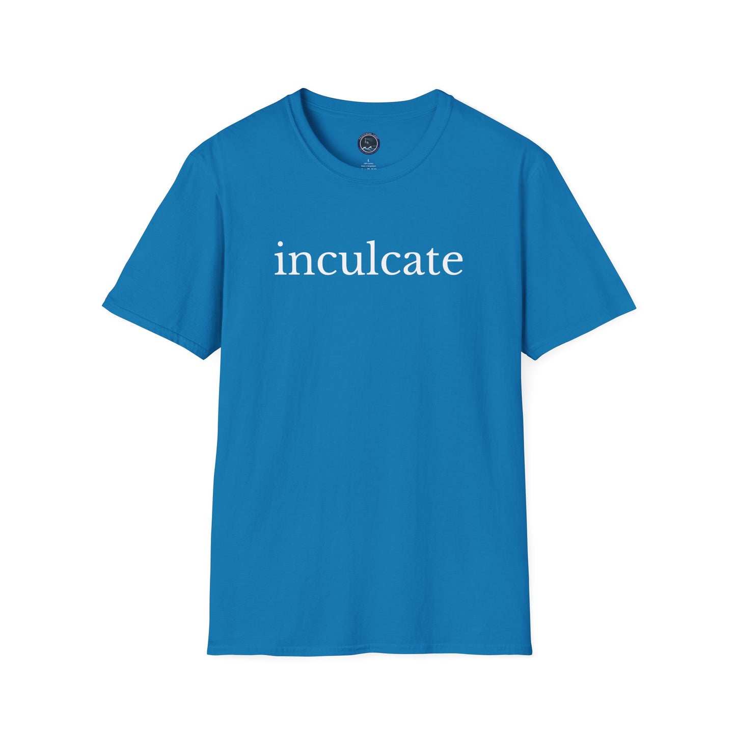 "inculcate" Softstyle T-Shirt (White Letters, Lowercase)