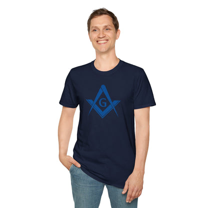 Square and Compass Softstyle T-Shirt - Classic (Royal Blue, Front Print)