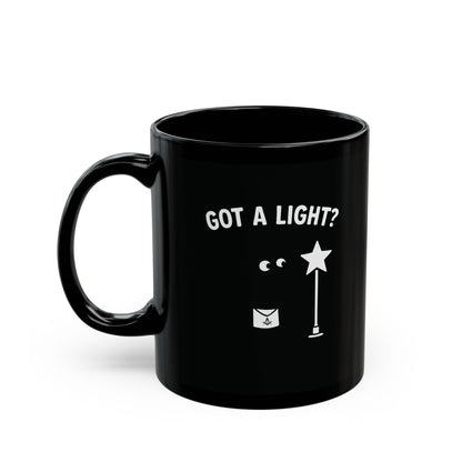 "Got A Light?" Figure in the Dark Lighting Electric Star Black Coffee Mug (11oz, 15oz)