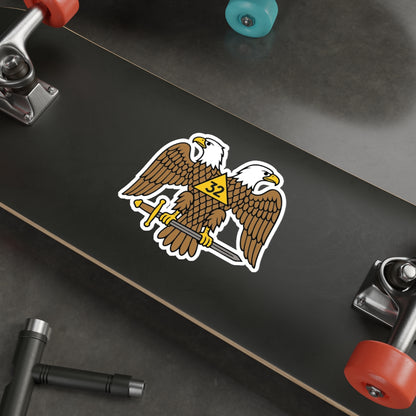 Scottish Rite 32° Die-Cut Sticker - Double-Headed Eagle
