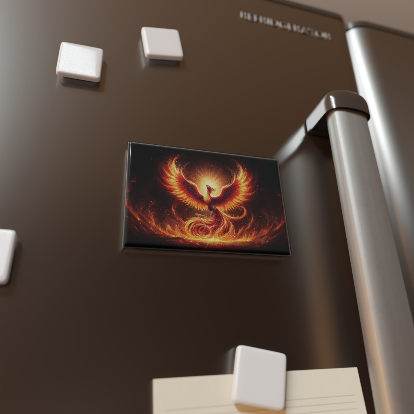 Phoenix Metal Button Magnet - Mythic Beasties (Rectangle, 1 or 10 pack)