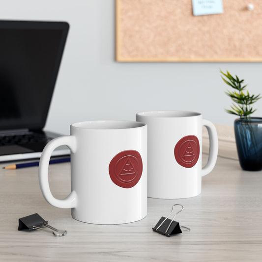 Two-Sided Red Wax Seal Royal Arch White Ceramic Mug (11oz, 15oz)