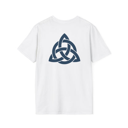 Blue Triquetra with Circle - Softstyle T-Shirt