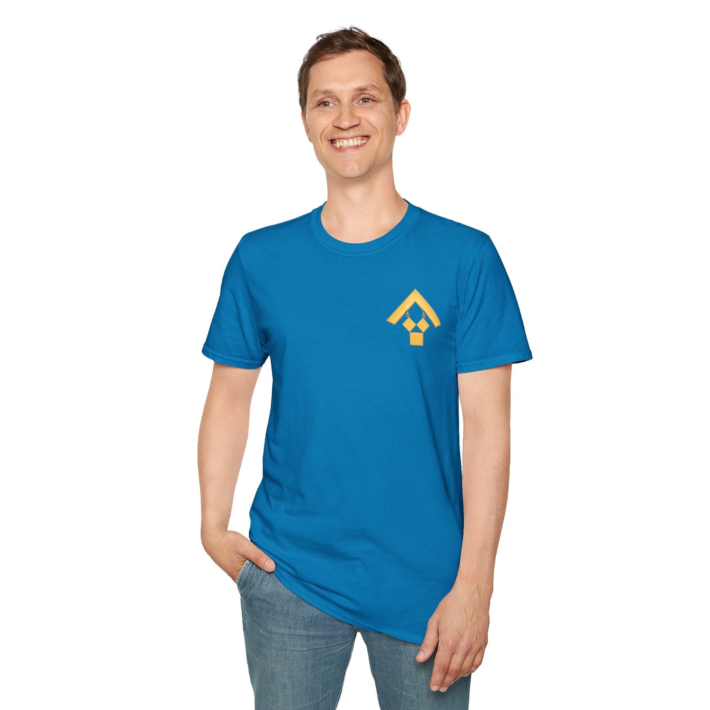 Past Master Jewel Softstyle T-Shirt - Gold (Channel Islands Lodge)