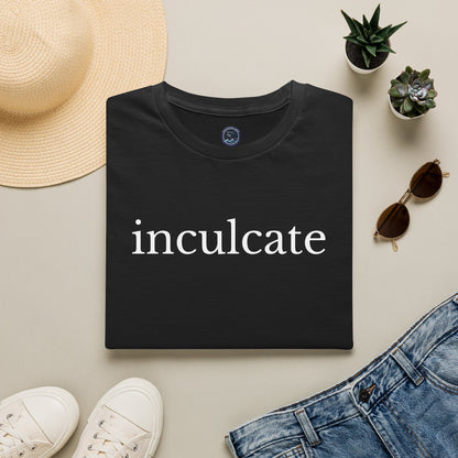 "inculcate" Softstyle T-Shirt (White Letters, Lowercase)
