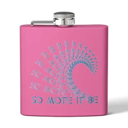 "So Mote It Be" Wave 6oz Stainless Steel Flask - Celtic Font