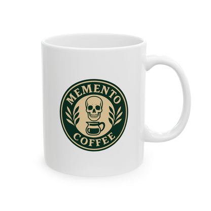 "Memento Coffee" Ceramic Mug - Acacia (Green/Tan)