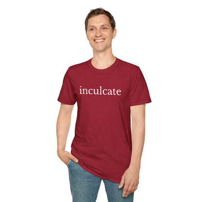 "inculcate" Softstyle T-Shirt (White Letters, Lowercase)