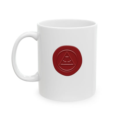 Two-Sided Red Wax Seal Royal Arch White Ceramic Mug (11oz, 15oz)