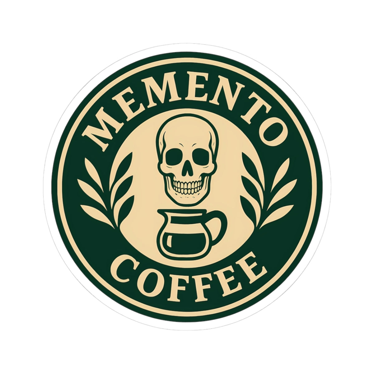 Memento Coffee Kiss-Cut Sticker - Acacia (Green/Tan)