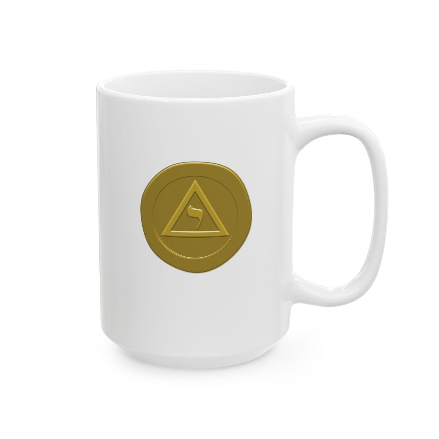 Two-Sided Perfect Elu Gold Wax Seal White Ceramic Coffee Mug (11oz, 15oz)