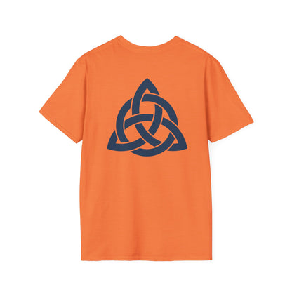 Blue Triquetra with Circle - Softstyle T-Shirt