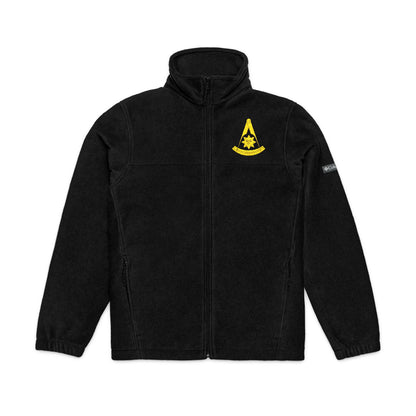 Embroidered Columbia fleece jacket by CA Past Master, featuring a cozy sweatshirt design with detailed embroidery.