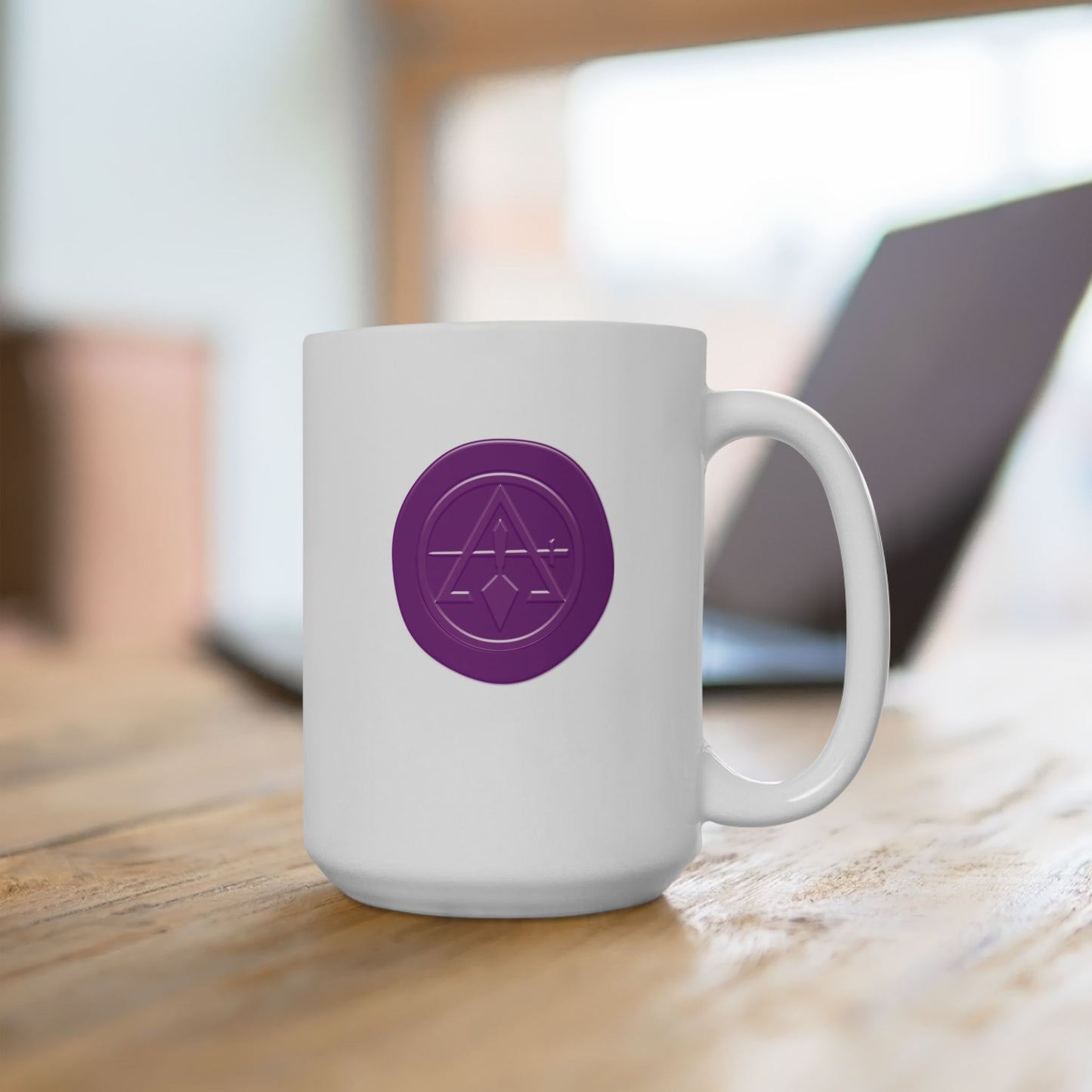 Purple Wax Seal Cryptic Council White Ceramic Coffee Mug (11oz, 15oz)