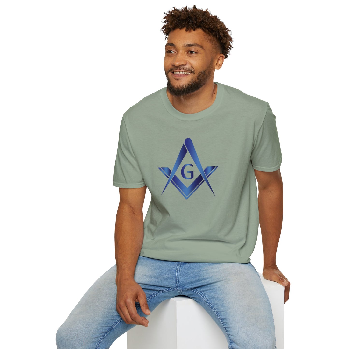 Sapphire Square and Compass Softstyle T-Shirt - Classic (Front Print)