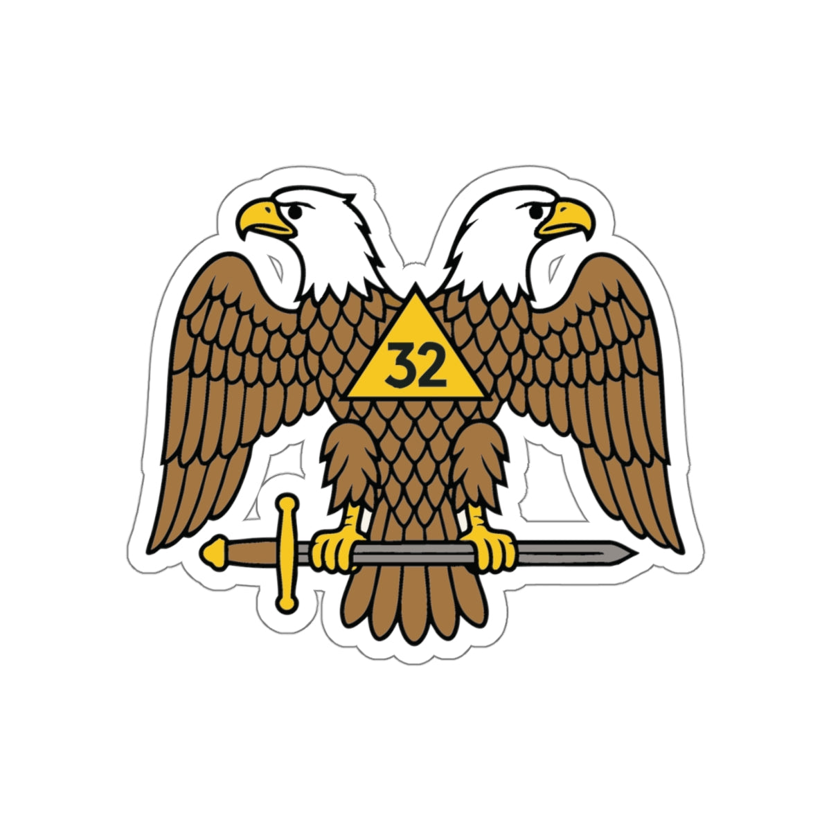 Scottish Rite 32° Die-Cut Sticker - Double-Headed Eagle