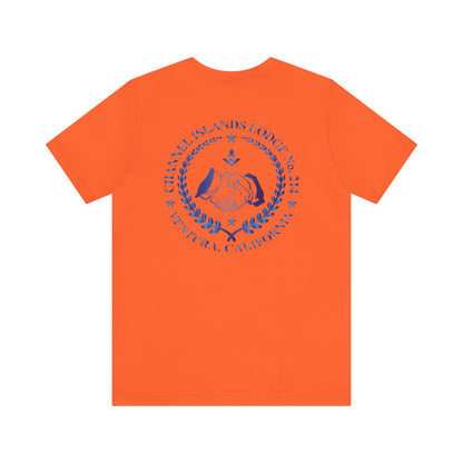 Channel Islands Lodge 214 Entered Apprentice short sleeve T-shirt in sapphire, featuring a comfortable fit and printed design.