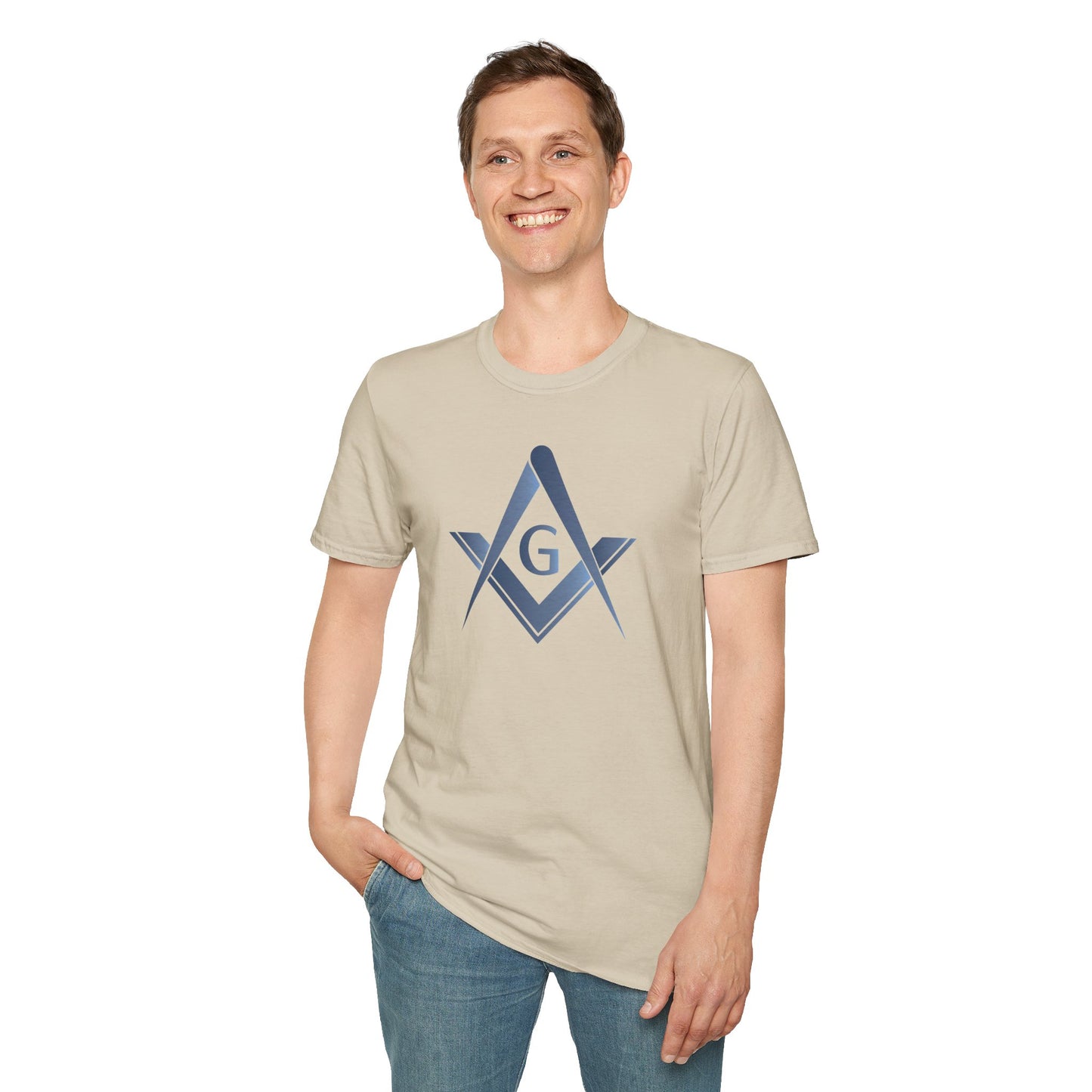 Bluestone Square and Compass Softstyle T-Shirt  - Classic (Front Print)