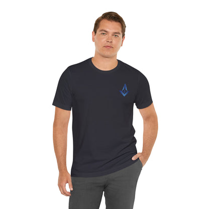 Sapphire Channel Islands Lodge 214 Entered Apprentice T-shirt by Printify featuring a short sleeve design and lodge logo.