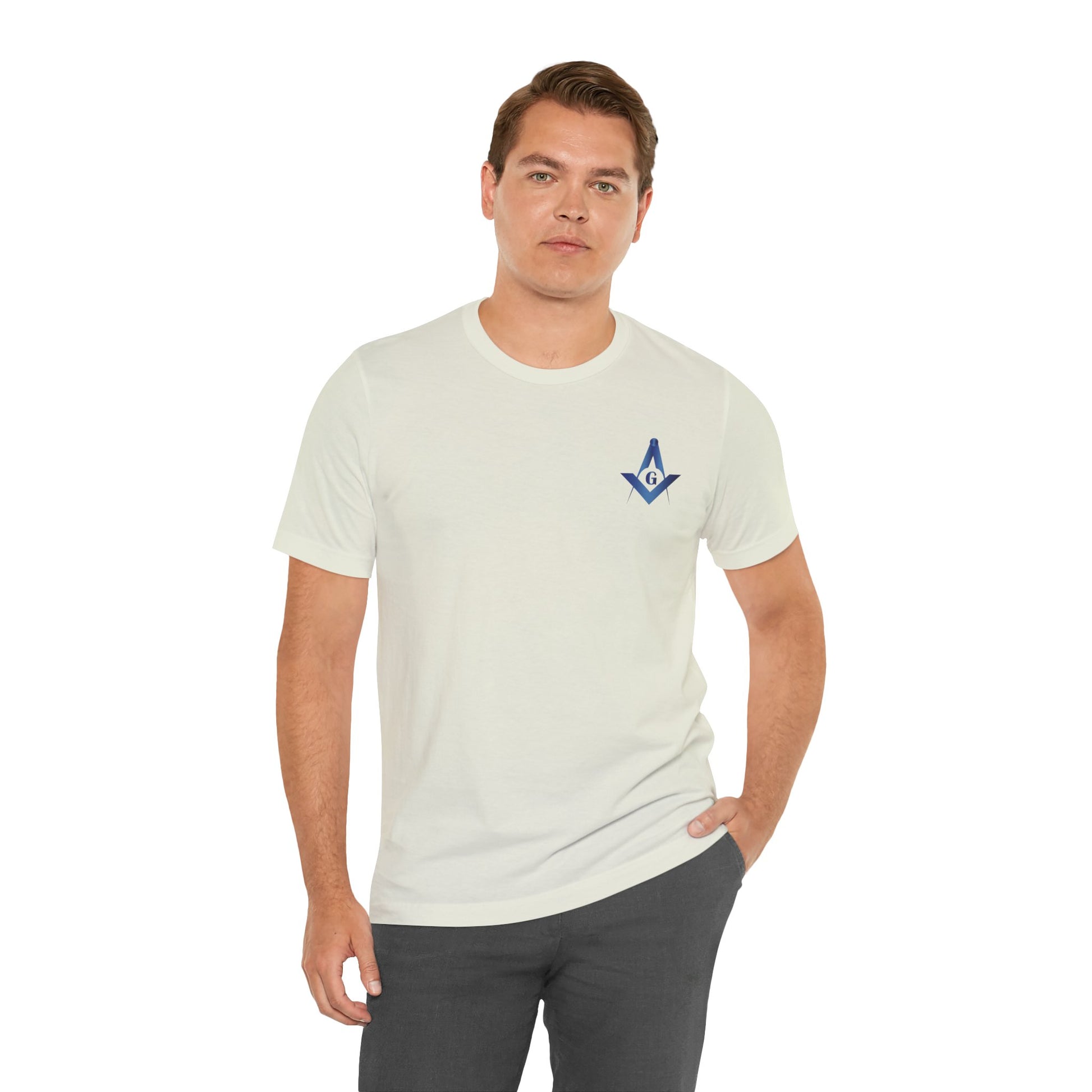 Channel Islands Lodge 214 Entered Apprentice short sleeve T-shirt in sapphire, featuring a comfortable fit and detailed printed design.