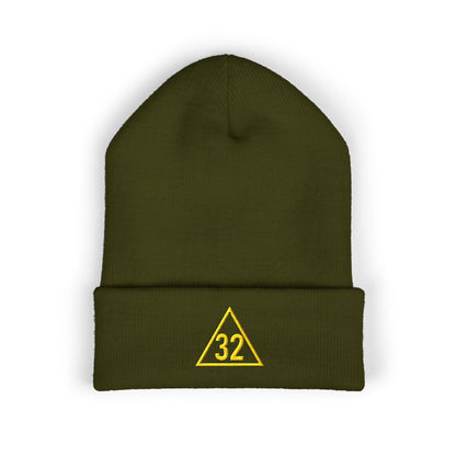 Scottish Rite 32 Within Triangle Embroidered Classic Cuffed Beanie
