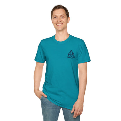 Blue Triquetra with Circle - Softstyle T-Shirt