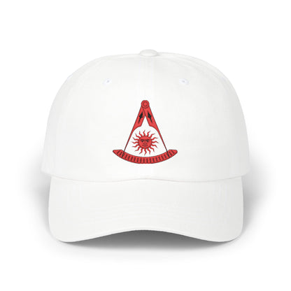 Past Master (Without Square) Embroidered Dad Cap – Red