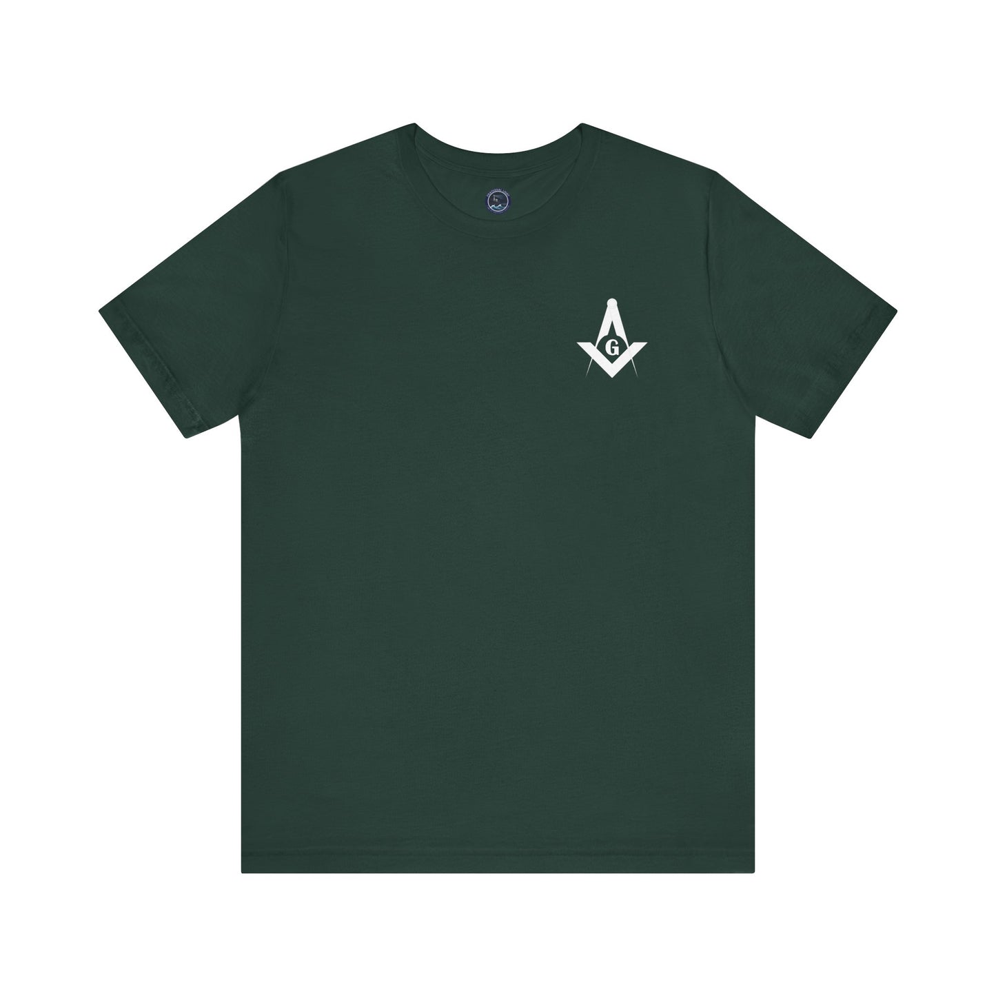 Fellowcraft T-Shirt from Channel Islands Lodge 214 in blues and greens, featuring lodge logo on a comfortable cotton tee.