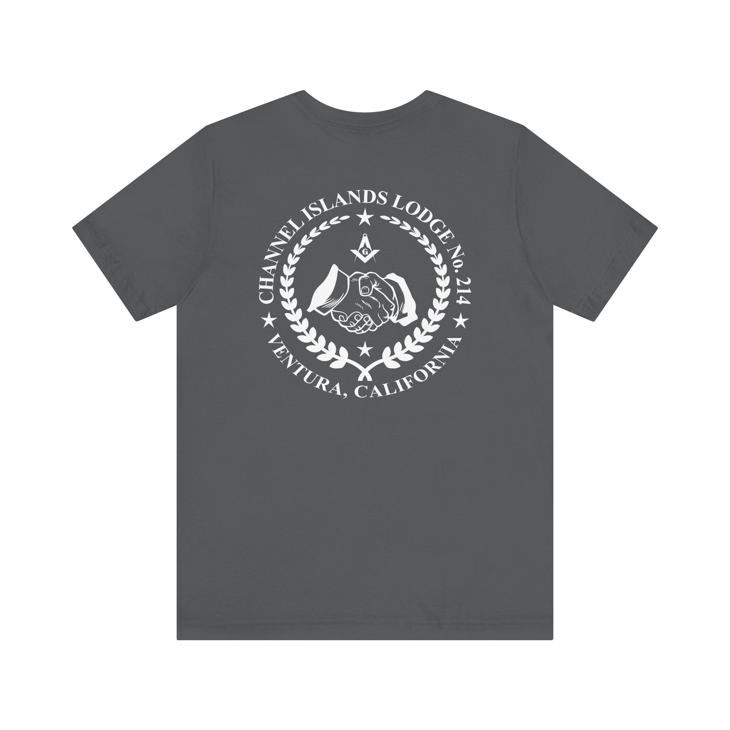 Channel Islands Lodge 214 short sleeve T-shirt in dark colors, featuring a comfortable cotton fabric and casual fit.