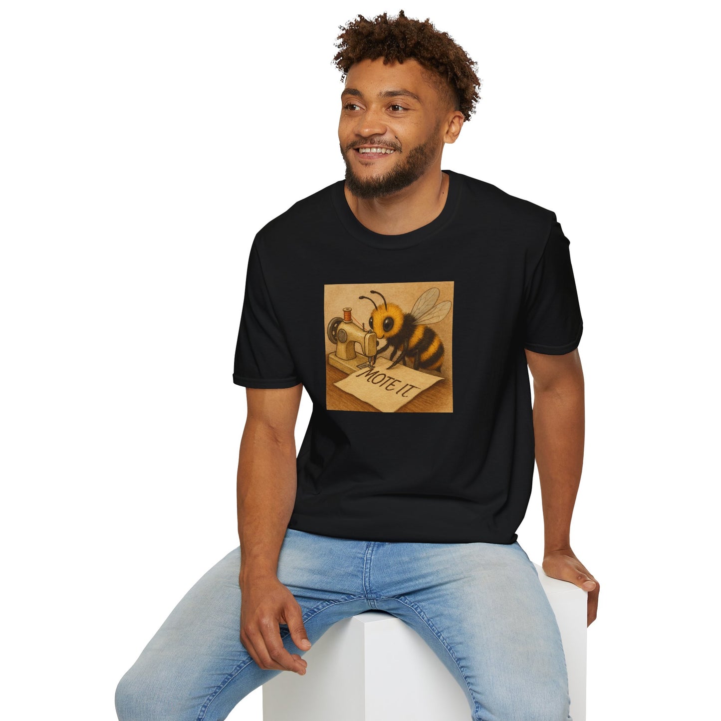 "Sew Mote It Bee" Softstyle T-Shirt - Vintage Illustration