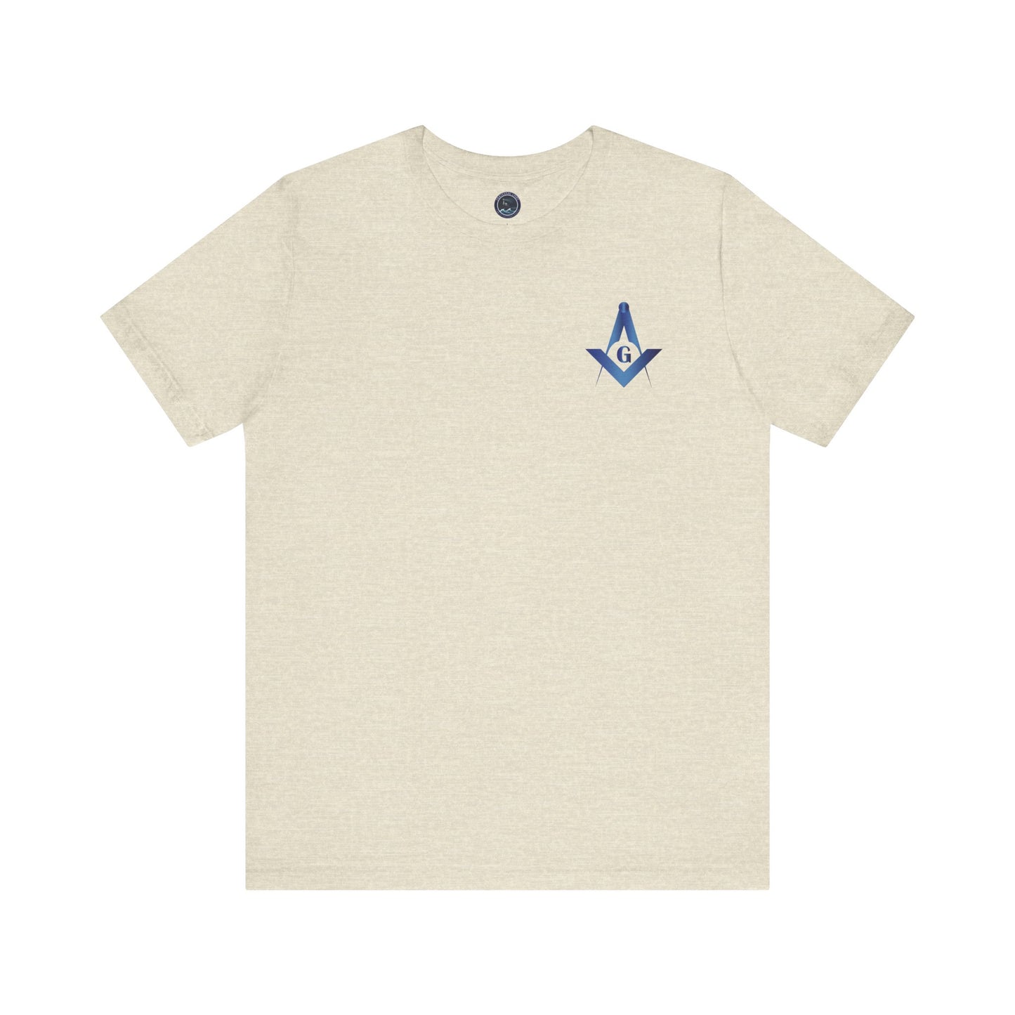 Channel Islands Lodge 214 Entered Apprentice short sleeve T-shirt in sapphire, made by Printify, with a comfortable fit and detailed print.