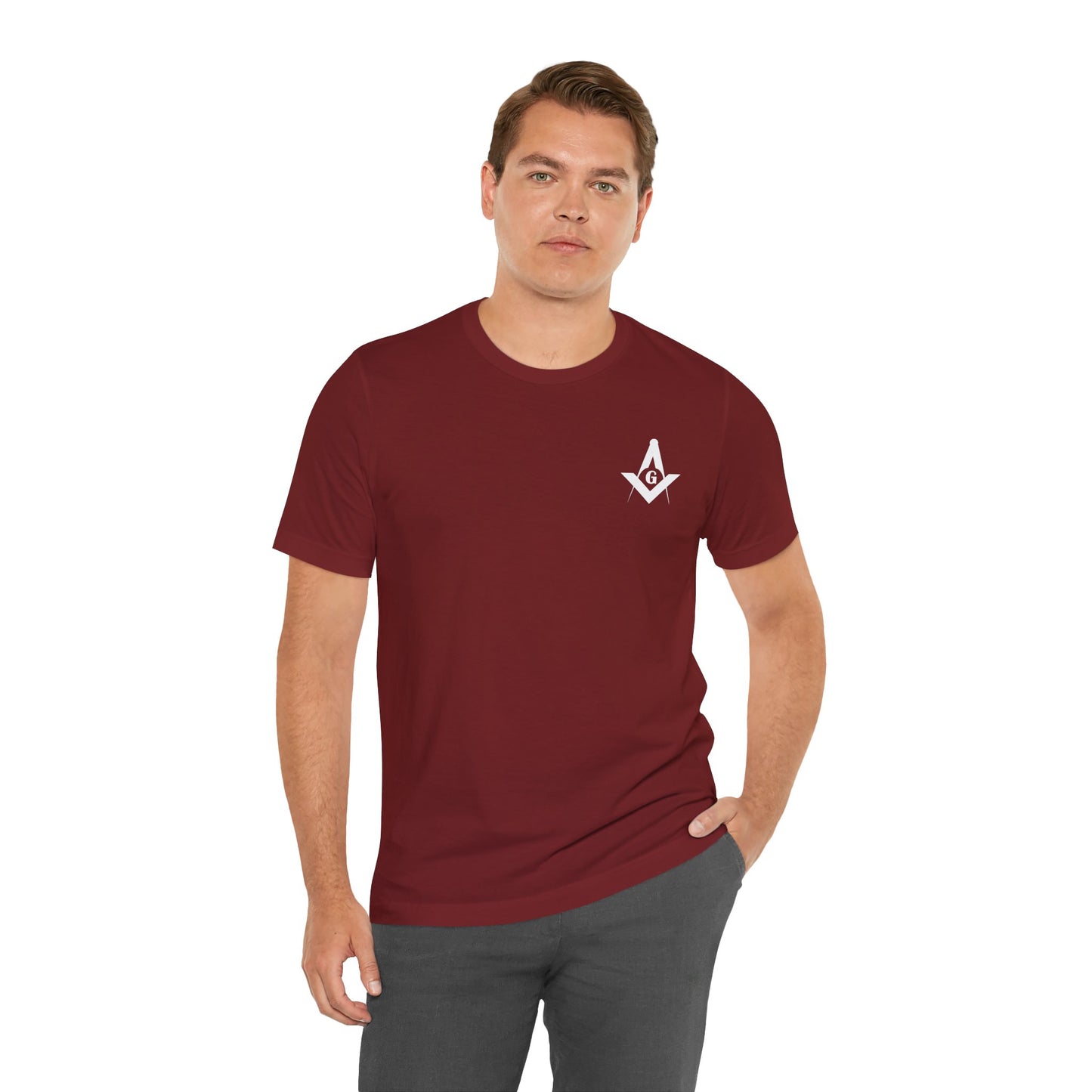 Channel Islands Lodge 214 short sleeve T-shirt in dark colors, made by Printify, featuring a casual, comfortable fit and design.